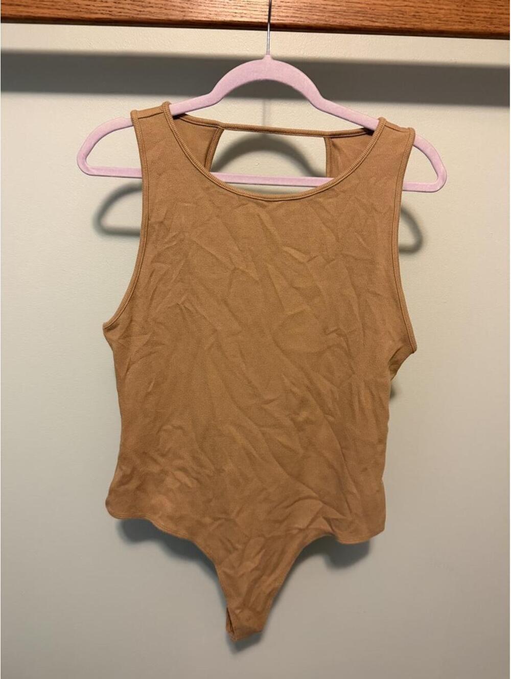 American Eagle Women's Tan and Orange Bodysuit